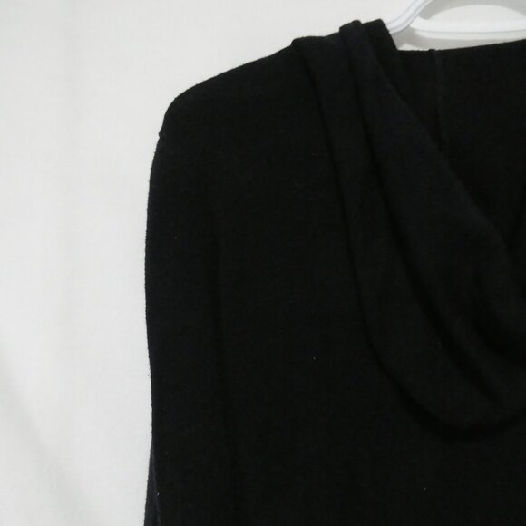 CAFEBRAND - Limited Edition | small | Solid Black Zip-Up Hooded Knit Sweater - Picture 11 of 16